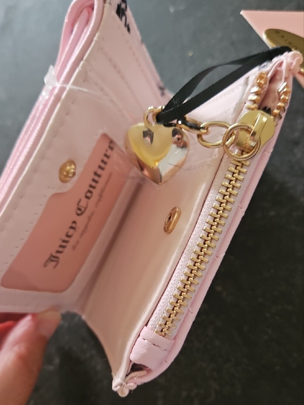 Juicy Couture Small Pink Bifold Wallet with Pullout Card Case - Picture 9 of 9